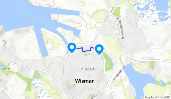 Kartenausschnitt Bahnhof Wismar